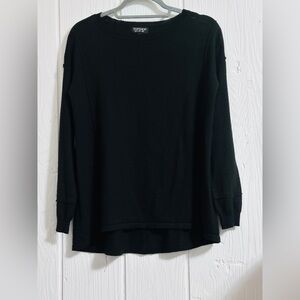 Topshop Black Wool Exposed Seam Sweater
